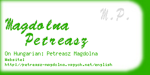 magdolna petreasz business card